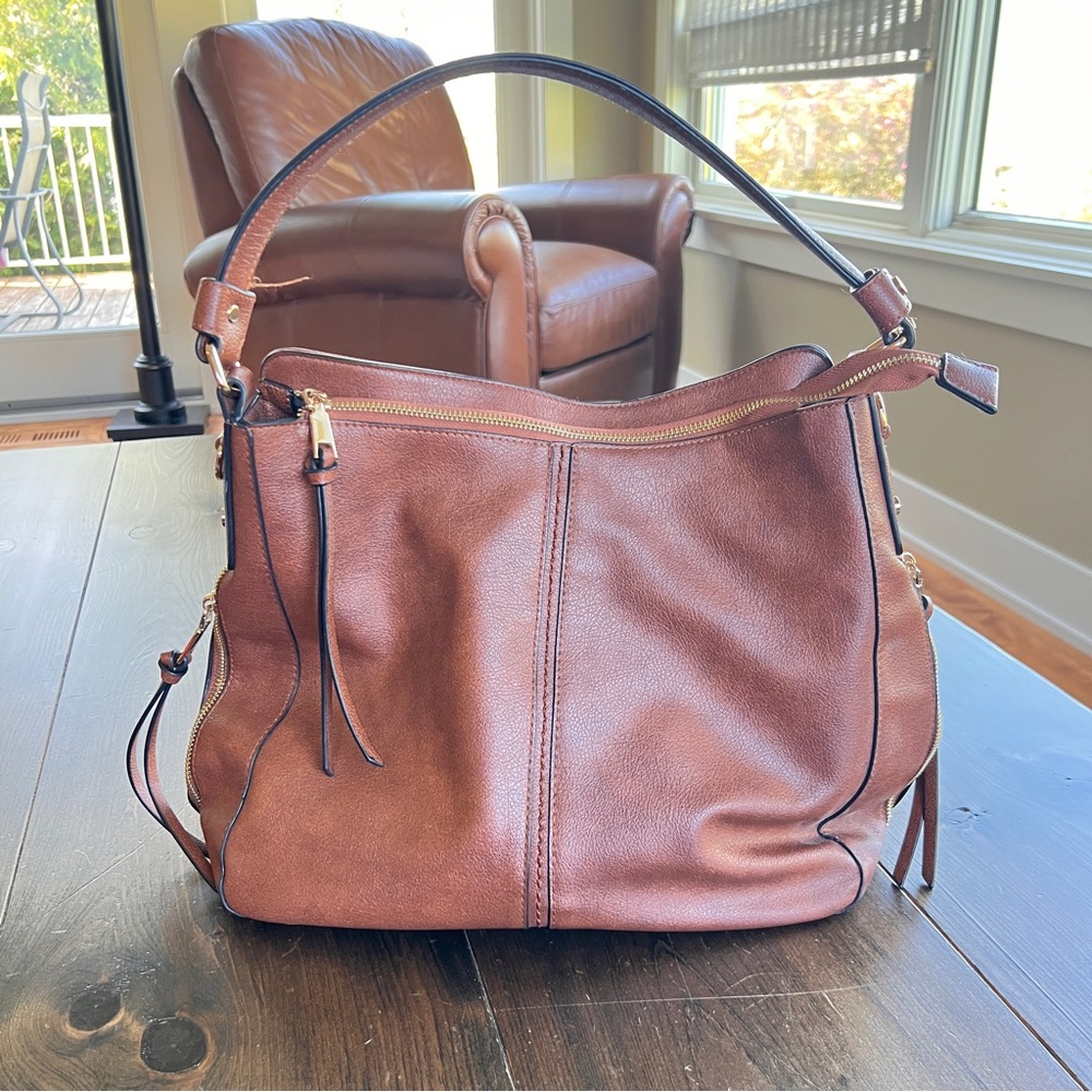 Realor Brown Vegan/Faux Leather Women's Bag